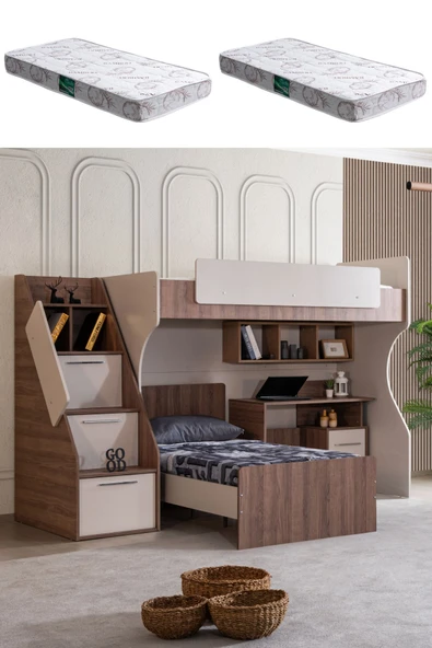 Ranza, Milano Çift Kişilik Çalışma Masalı Modern Ranza + 2 Adet Comfort Yatak ürün görseli 1