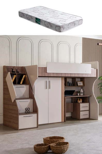 Ranza, Milano Dolaplı Çalışma Masalı Modern Ranza+ 1 Adet Comfort Yatak ürün görseli 1