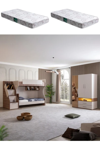 Ranza, Milano 2li Ranza 3 Kapaklı Dolap 2 Adet Comfort Yatak ürün görseli 1