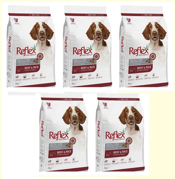 Reflex Beef Biftekli Yetiskin Köpek Mamasi 3 Kg*5 ADET ürün görseli 1