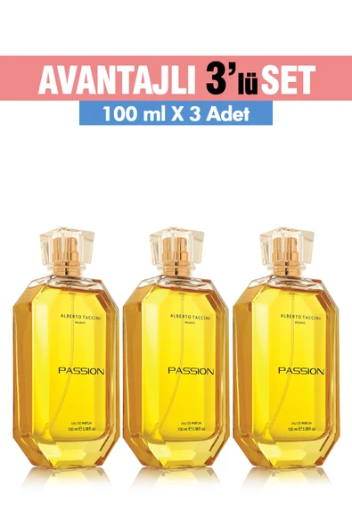 3'Lü Set Alberto Taccini PASSION Kadın Parfümü -100 ml ürün görseli 1