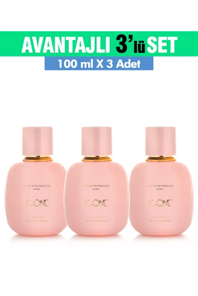 3'Lü Set Alberto Taccini  ICONE Kadın Parfümü - 100 ml ürün görseli 1