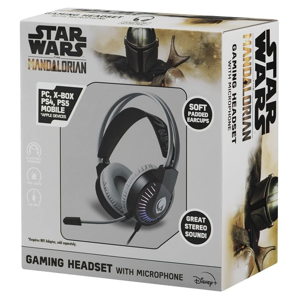 Volkano Star Wars Mandalorıan Kablolu Kulaklık Led Işıklı Mikrofonlu  Lisanslı 2 yıl garantili SW-2000-MN ürün görseli 1