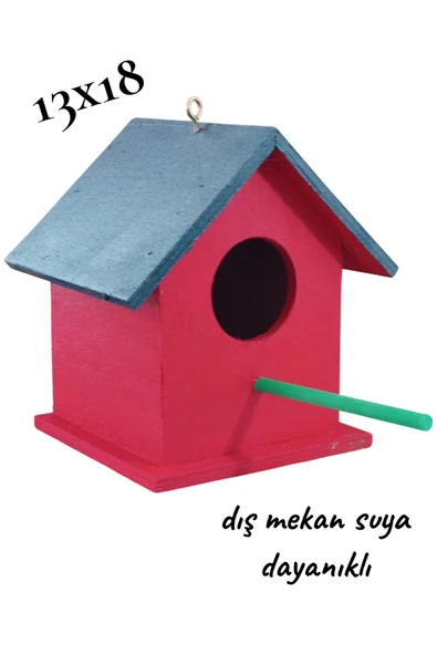 Ahşap Kuş Evi Vernikli 12*12*15 Cm ürün görseli 1