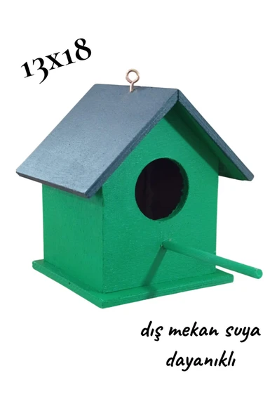 Ahşap Kuş Evi Vernikli 12*12*15 Cm ürün görseli 1