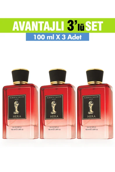 3'Lü Set Alberto Taccini  HERA Kadın Parfümü - 100 ml ürün görseli 1