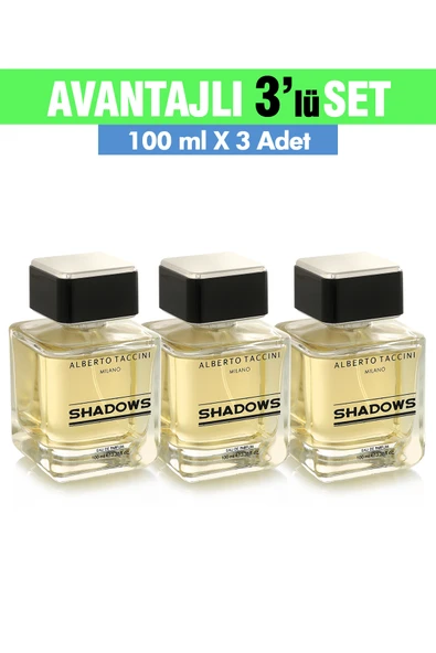 3'Lü Set Alberto Taccini SHADOWS Erkek Parfümü - 100 ml ürün görseli 1