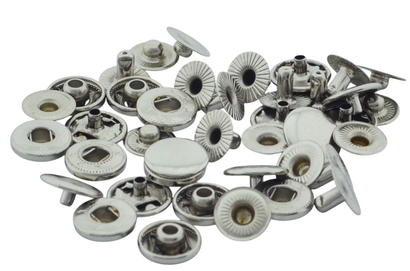 13mm 10 Adet Nikel Gümüş Renk Çıt Çıt Set ürün görseli 1