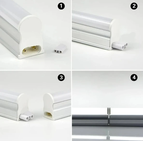 1 Adet 60 Cm, 9 Watt Gün Işığı Ledli Eklenebilir T5 Bant Armatür, T5 Armatür, Tavan, Duvar Armatürü ürün görseli 1
