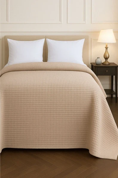Formeya   Renkli Gofret Desen Tek Kişilik Pike Yatak Örtüsü Otel Pike 160x230 cm ürün görseli 1