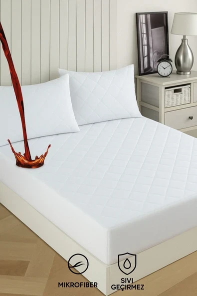 Formeya   Adelya Kapitone Fitted Full Kenar Su Sıvı Geçirmez Yatak Koruyucu Alez Çarşaf Bebek Tek Çift Battal ürün görseli 1