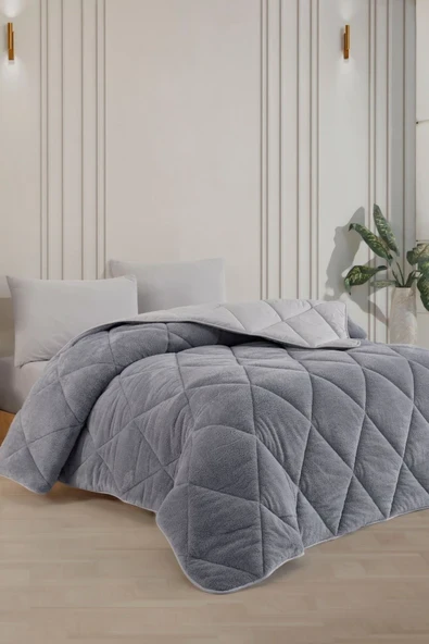 Formeya Çift Kişilik Lüx Gri Wellsoft Yorgan Çift Taraflı 195x215 ürün görseli 1