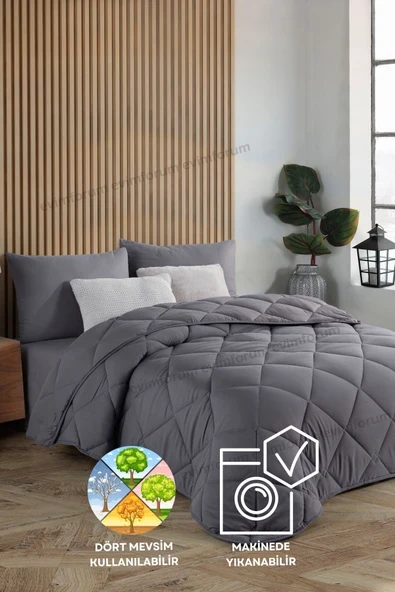 Formeya Antrasit Gri Soft Dört Mevsim Yorgan Çift Kişilik 195x215 ürün görseli 1