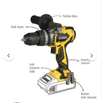 AKÜLÜ DARBELİ MATKAP KÖMÜRSÜZ 70Nm *AKÜSÜZ* RTRMAX X-LION ürün görseli 1