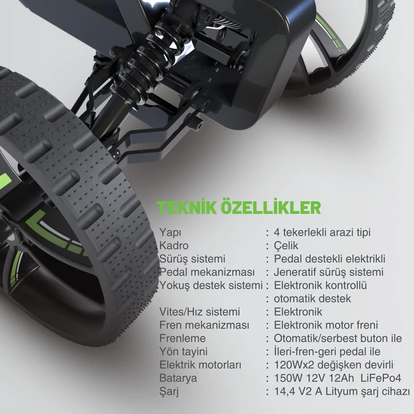 Genoride Pedallı Elektrikli Go-Kart - Resim 8