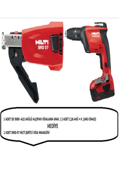 HİLTİ NURON  Sd5000-a22akülü Alçıpan Vidalama Makinesi+ Şeritli Vida Magazini Smd 57 Hediye ürün görseli 1