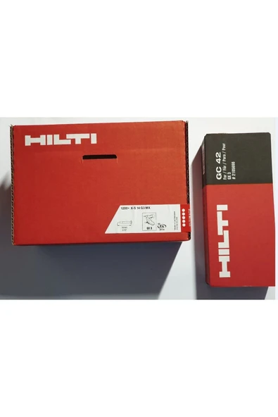 Darbesiz HILTİ 14 MX ÇİVİ 1200 ADET + GAZ TÜPÜ GC 42 24 Volt 2 5.5 - 5.9 Ah 2 Yıl Takım Çantalı ürün görseli 1