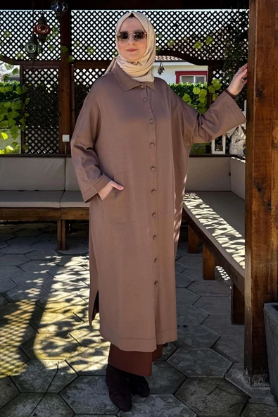 Panço Triko Hırka Sütlü Kahve - Resim 4