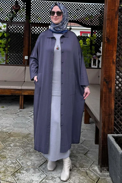 Panço Triko Hırka Antrasit - Resim 5