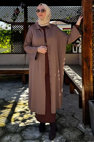 Panço Triko Hırka Sütlü Kahve ürün görseli 1