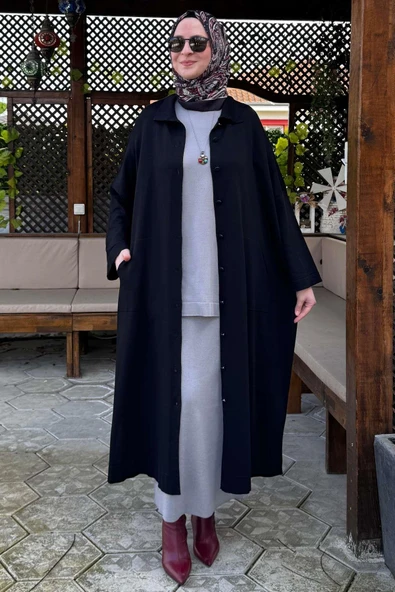 Panço Triko Hırka Siyah - Resim 6