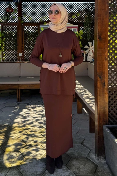 Sezen Triko Takım Kahve - Resim 5