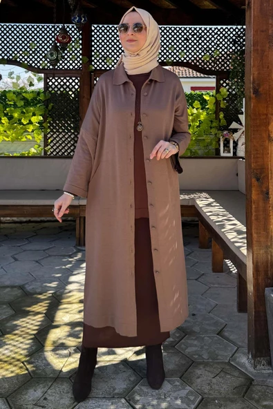 Panço Triko Hırka Sütlü Kahve - Resim 8