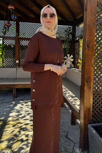 Sezen Triko Takım Kahve - Resim 4