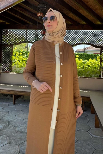 Manolya Camel Triko Hırka - Resim 3