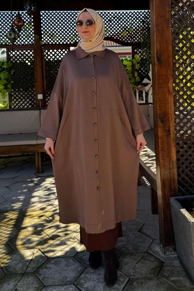 Panço Triko Hırka Sütlü Kahve - Resim 2