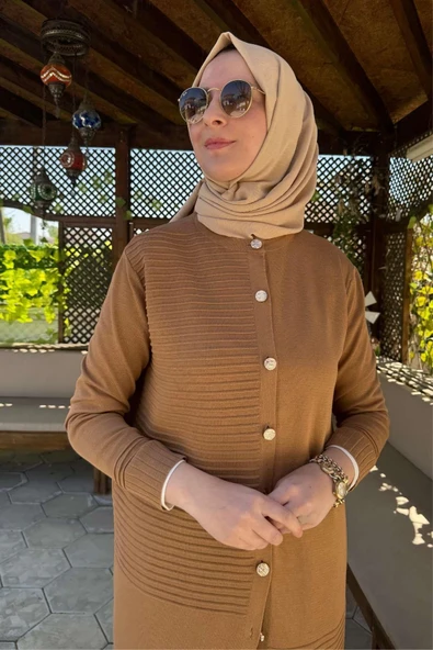 Manolya Camel Triko Hırka - Resim 9