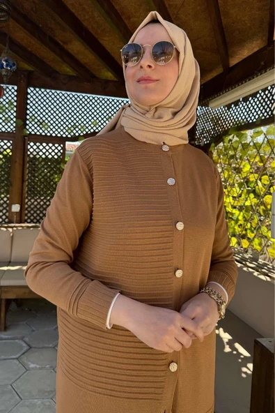 Manolya Camel Triko Hırka - Resim 5