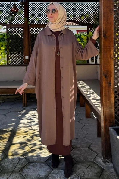 Panço Triko Hırka Sütlü Kahve - Resim 7