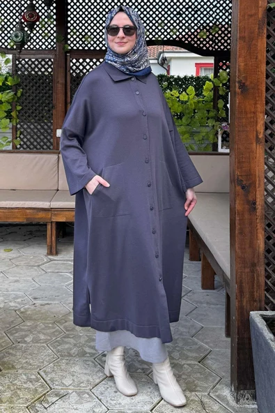 Panço Triko Hırka Antrasit - Resim 6