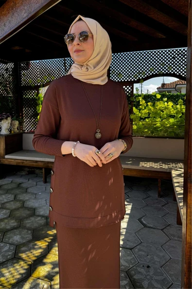Sezen Triko Takım Kahve - Resim 3