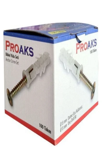 PUL BAŞLI VİDA+8MM DÜBEL SETİ (100 ADET) 5 PAKET ürün görseli 1