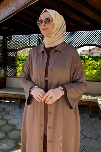 Panço Triko Hırka Sütlü Kahve - Resim 3