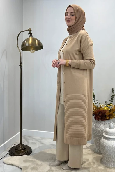 Manolya Bej Triko Hırka - Resim 10