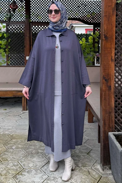Panço Triko Hırka Antrasit - Resim 3