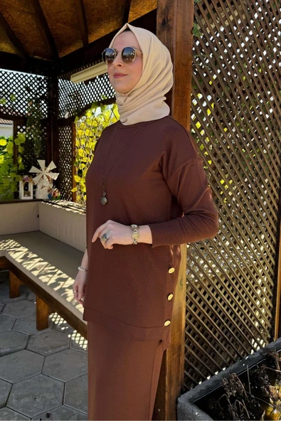 Sezen Triko Takım Kahve - Resim 2