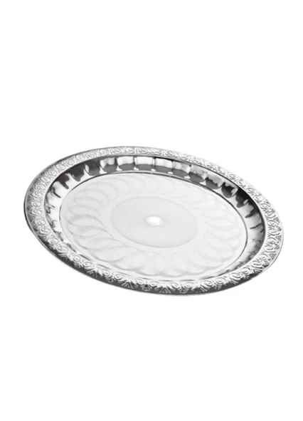Çelik Çay Tepsisi 40 cm Paslanmaz Çelik Tepsi - Resim 2