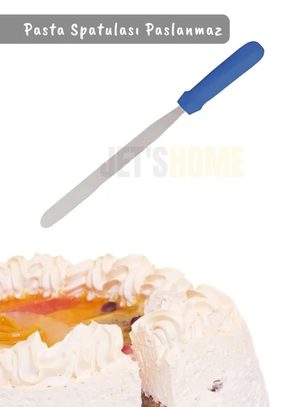 Düz Pasta Spatulası Paslanmaz Krema Spatula Çelik Orta Boy 38 cm ürün görseli 1