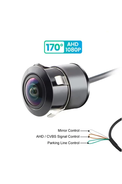 EXVOL GERİ GÖRÜŞ PARK KAMERASI 1080P AHD 170 DERECE AHD-CVBS PARK ÇİZGİ AYARLI SU GEÇİRMEZ ürün görseli 1