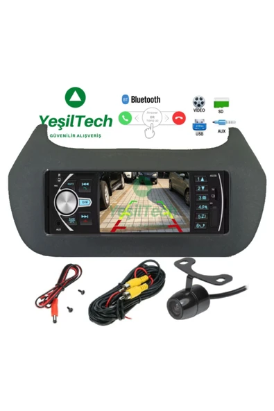 EXVOL Fiat Fiorino Nemo Bipper Çerçeveli Araba Oto Teyp 4*60w-bluetooth 4.1 Inc Ekranlı ürün görseli 1