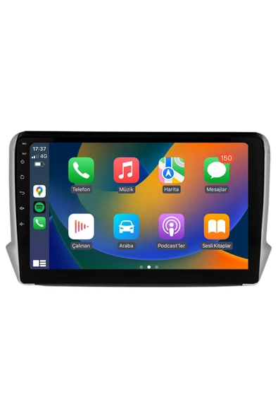 EXVOL Peugeot 208-2008 Android Multimedya 10 Inc Hd Ips Ekran 4gb/64gb Kamera Hediyeli ürün görseli 1