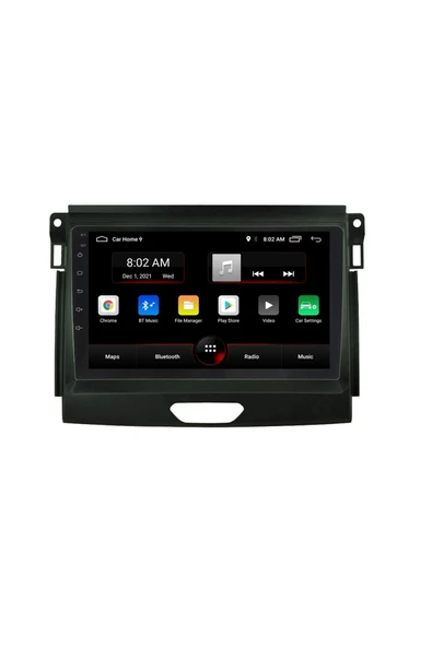 EXVOL FORD RANGER 2012-2022 ANDROİD MULTİMEDYA CARPLAY 9 İNC HD IPS EKRAN 2GB/32GB KAMERA HEDİYELİ ürün görseli 1