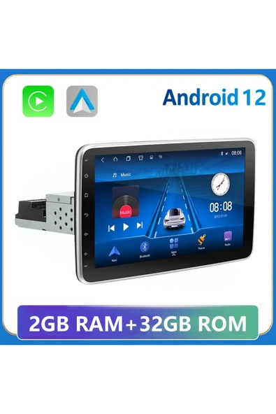 EXVOL ANDROİD MULTİMEDYA 10,1 İNC 360° DÖNEN CARPLAY 2GB/32GB ÜNİVERSAL HD IPS EKRAN KAMERA HEDİYE ürün görseli 1