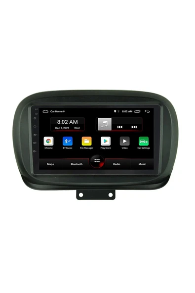 EXVOL FİAT 500X ANDROİD MULTİMEDYA CARPLAY 9 İNC HD IPS EKRAN 2GB/32GB KAMERA HEDİYELİ ürün görseli 1