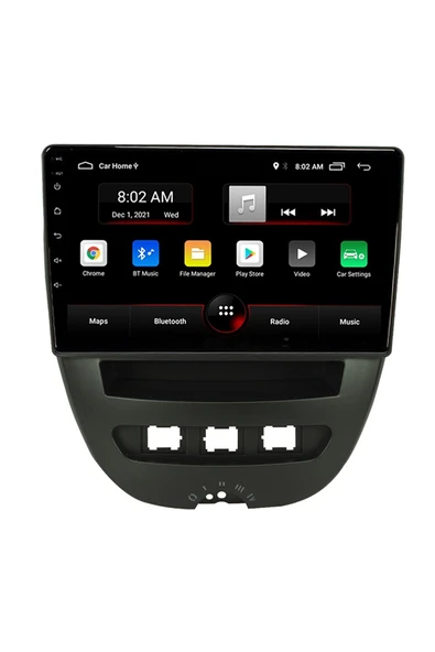 EXVOL Peugeot 107 Citroen C1 Android Multimedya 10 Inc Hd Ips Ekran 4gb/64gb Kamera Hediyeli ürün görseli 1
