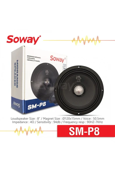 EXVOL SOWAY SM-P8 20CM MİDRANGE KURŞUN GÖBEK 400W 180RMS HOPARLÖR (2ADET) ürün görseli 1